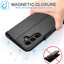 [Leather Wallet Case] Genuine Leather [RFID Blocking] Magnetic Flip Case with Card & Slots and Stand For Samsung Galaxy S24 5G