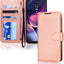 [Leather Wallet Case] Protective Cover with Cash & Card Holder, Stand and Wrist Strap For Motorola Moto G54 5G