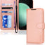 [Leather Wallet Case] Protective Cover with Cash & Card Holder, Stand and Wrist Strap For Samsung Galaxy S23 FE 5G