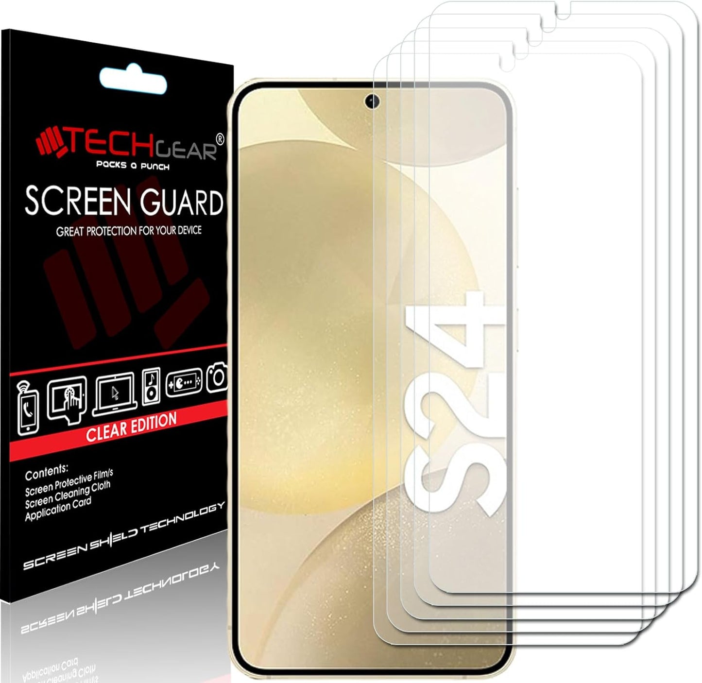 [3 Pack] Samsung Galaxy S24 5G Clear Film Screen Protector