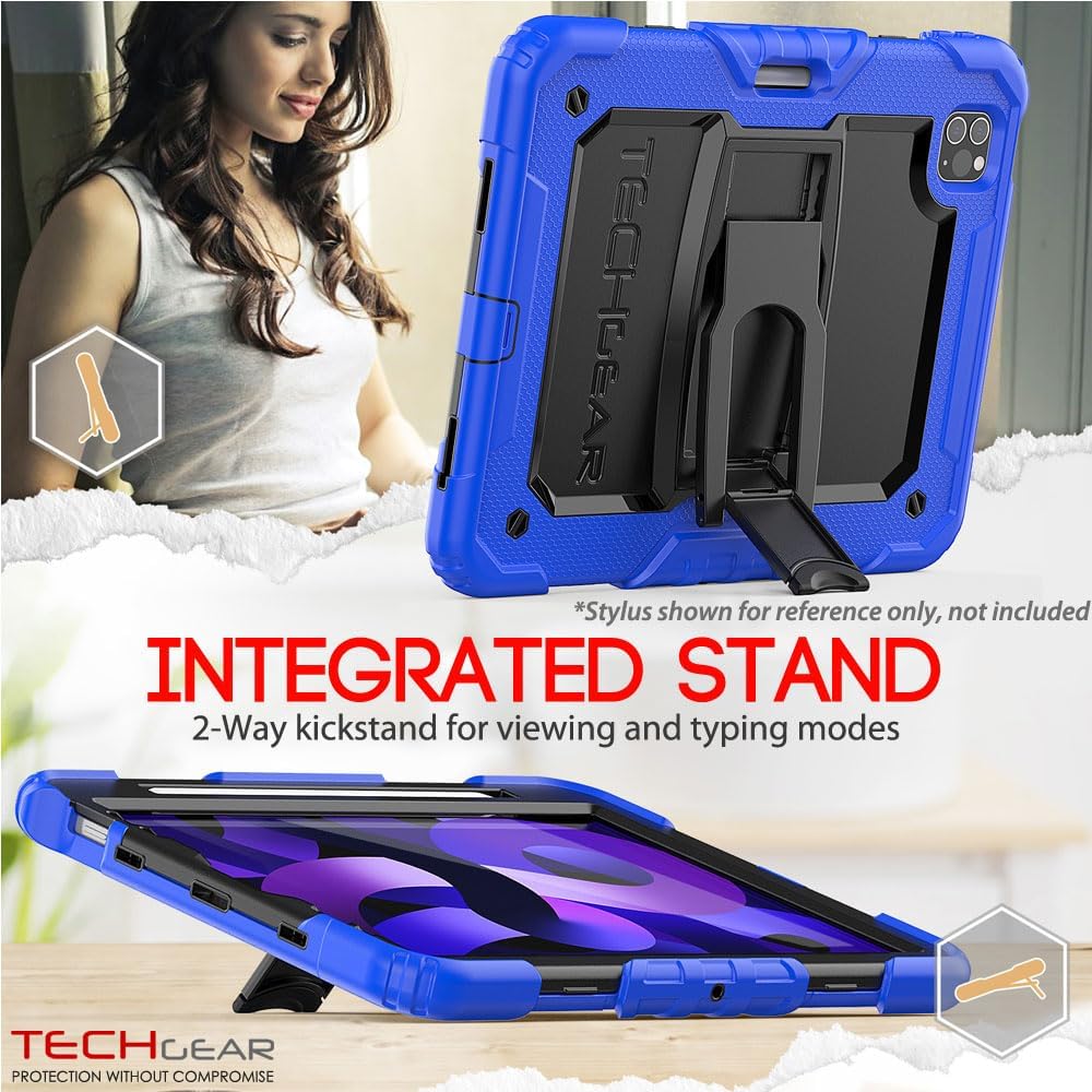 [ArmourSHIELD] Full Body Tough Rugged Case with Folding Stand & Protector For Apple iPad Air 10.9" 4th/5th Gen (2022/20) & iPad Pro 11" 4th/3rd Gen