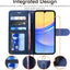 [Leather Wallet Case] Protective Cover with Cash & Card Holder, Stand and Wrist Strap For Samsung Galaxy A15 5g