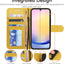 [Leather Wallet Case] Protective Cover with Cash & Card Holder, Stand and Wrist Strap For Samsung Galaxy A25 5G