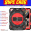 [SUPE Case] Tough Shockproof Fun Case with 360 Rotating Stand, Hand & Shoulder Strap for Apple iPad 10.2" 2021- 2019 [9th - 7th Gen] & iPad Air 3