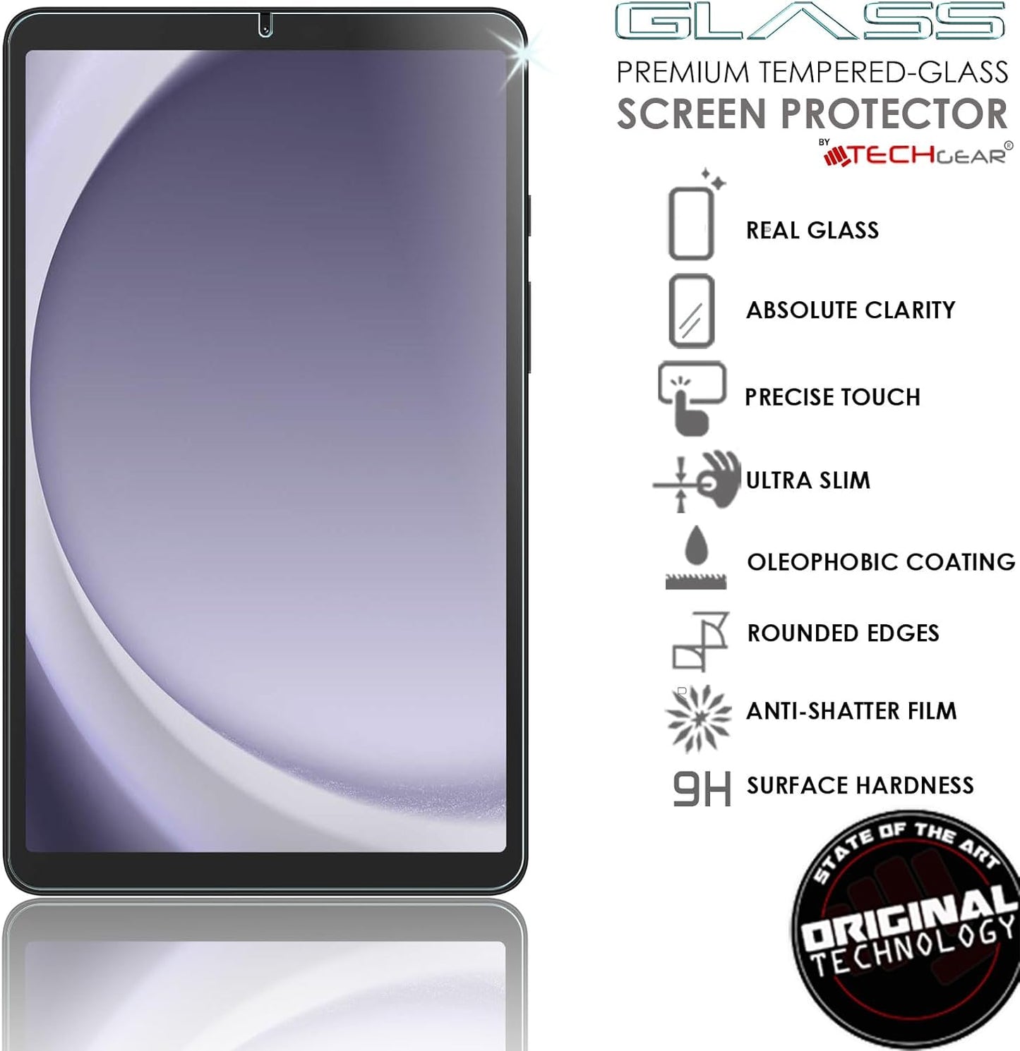 Tempered Glass Screen Protector for Samsung Galaxy Tab A11 8.7" (2025 SM-X130/X133/X135) & Tab A9 8.7" (2023 SM-X110/X115/X117) – 9H Hardness, Easy-Clean Surface, Case Friendly – 1 Pack / 2 Pack