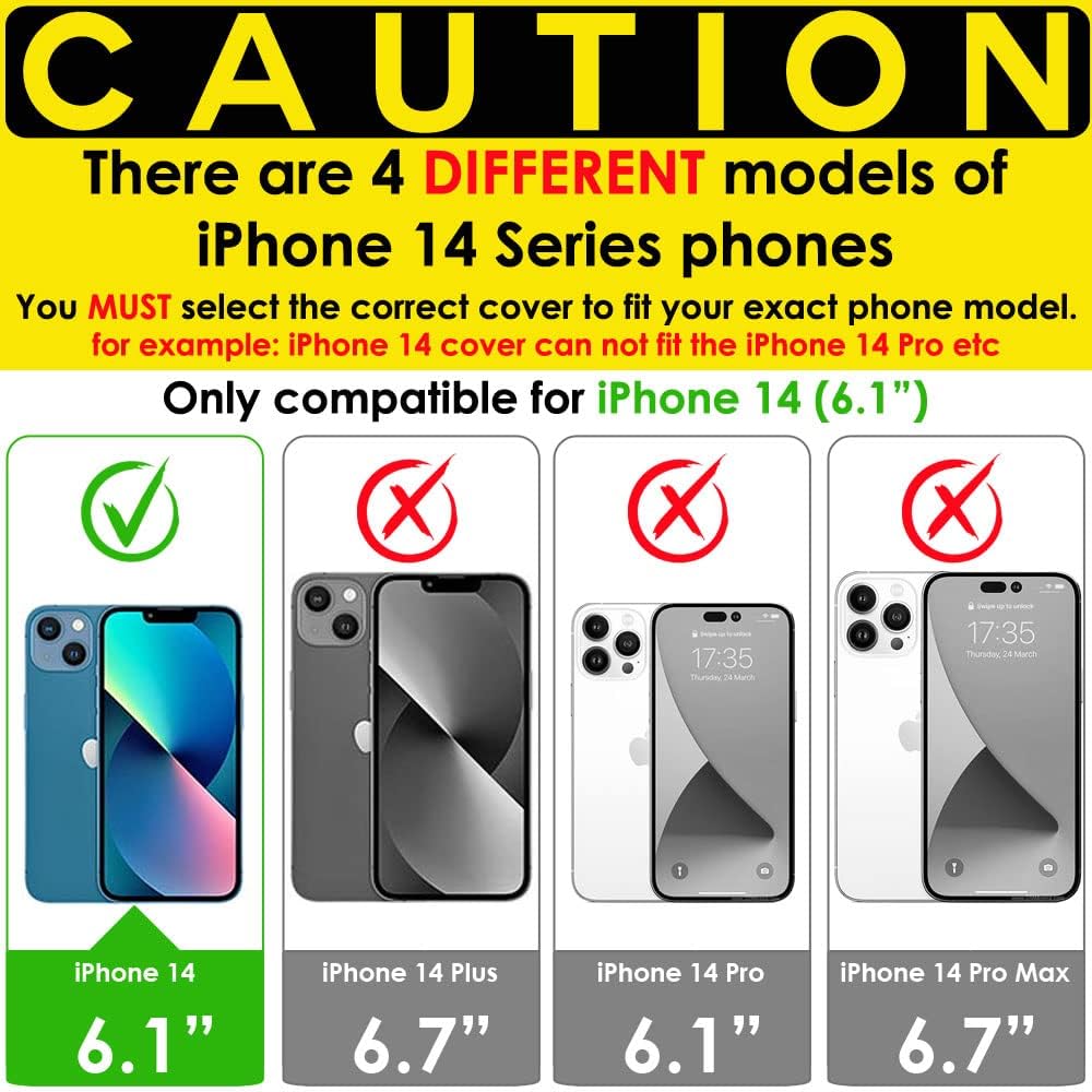 [Wallet Case] Protective Cover with Cash & Card Holder, Stand and Wrist Strap For Apple iPhone 15