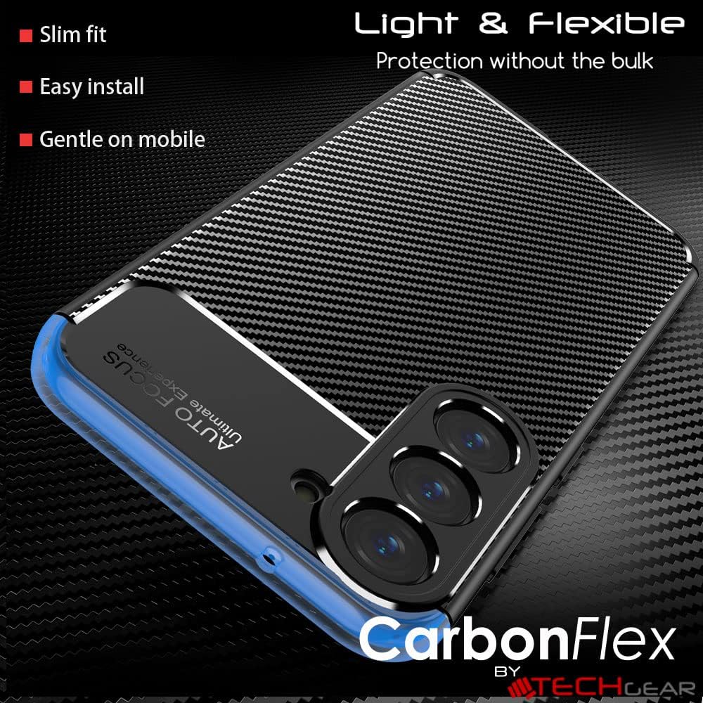 [CarbonFlex Case] Flexible, Shockproof, Ultra Slim, Soft TPU Protective Shell Cover with Carbon Fibre Detailing for Samsung Galaxy S24 Plus