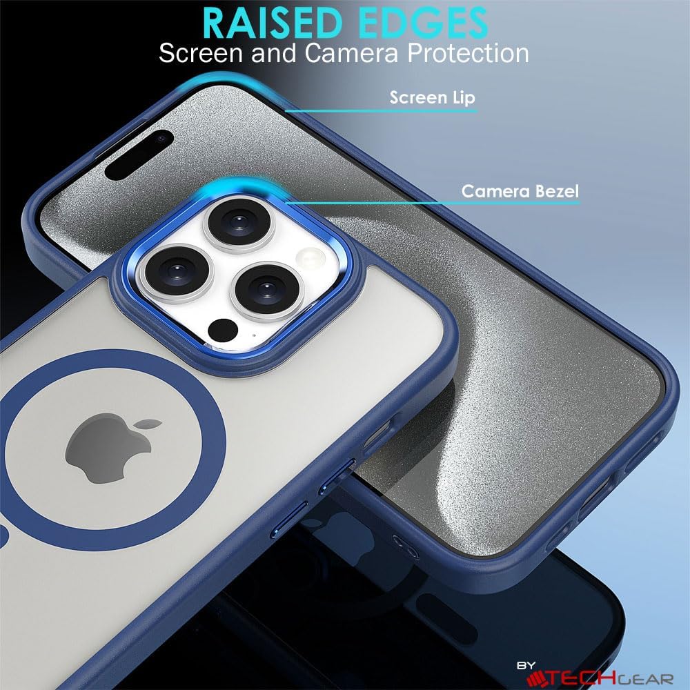iPhone 15 Pro Max Tough MagSafe Case [Magnetic Fusion] Premium Tough Rugged Protective Case Slim Heavy Duty Protection with Clear Back