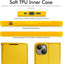 [Wallet Case] Protective Cover with Cash & Card Holder, Stand and Wrist Strap For Apple iPhone 15 Plus