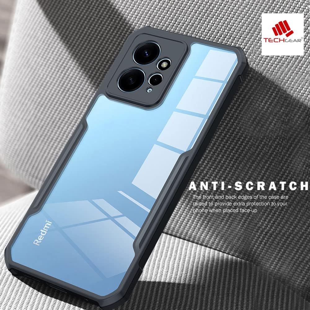[Fusion Armour Case] Premium Hybrid Tough Heavy Duty, Clear Back, Bumper Case for Xiaomi Redmi Note 12 5G