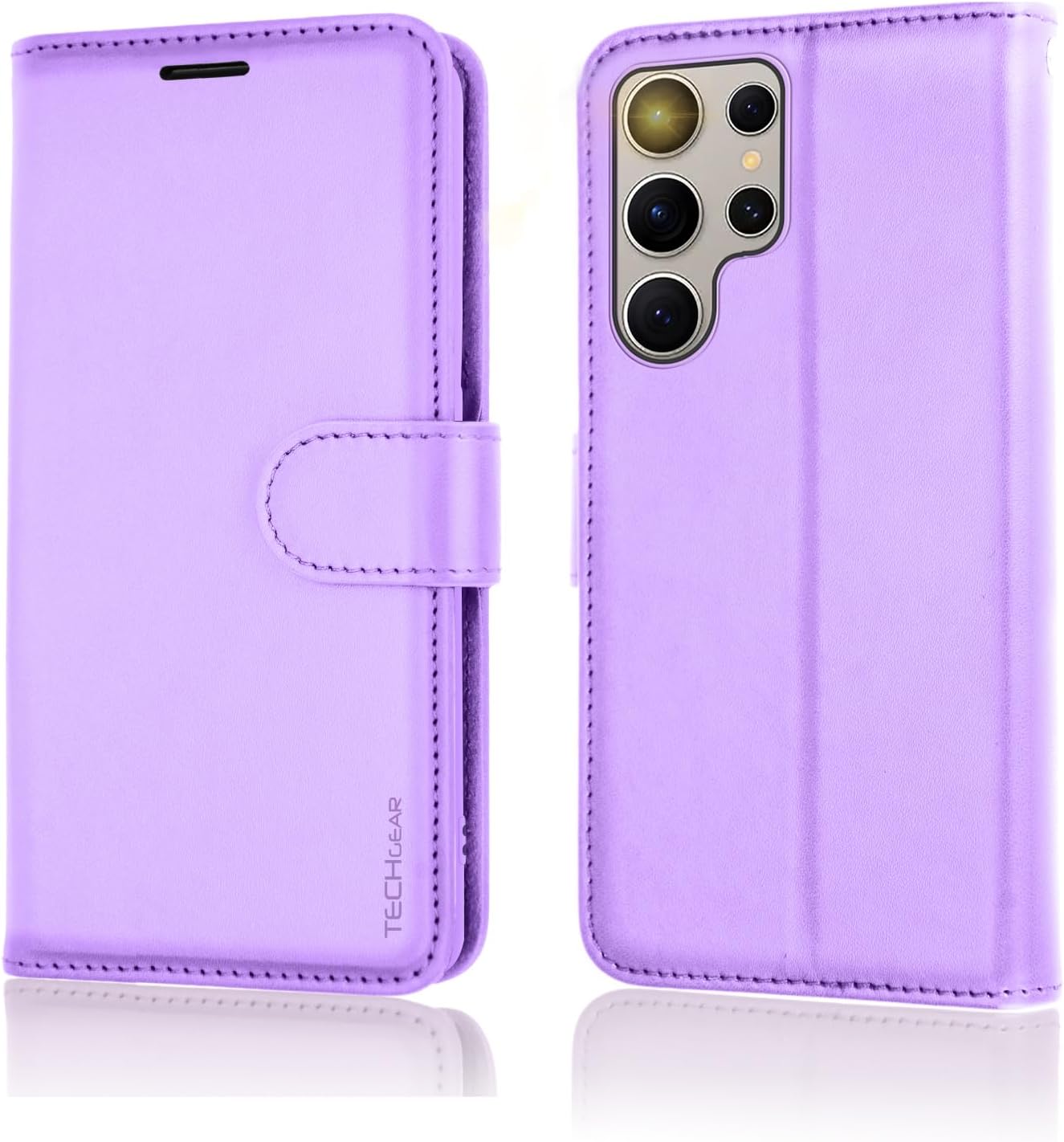 [Wallet Case] Protective Cover with Cash & Card Holder, Stand and Wrist Strap For Samsung Galaxy S24 Ultra