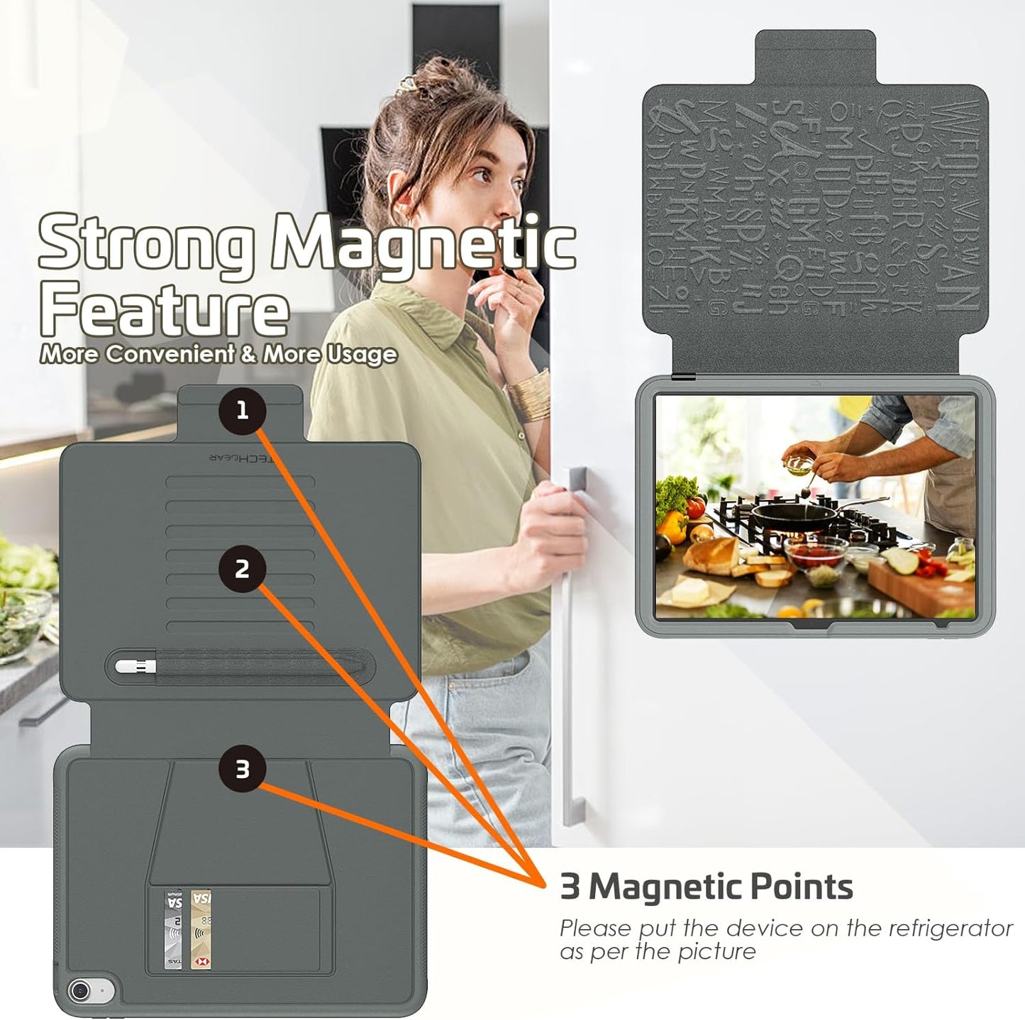 [Enduro Case] Tough Strong Magnetic & Flip Case [Auto Sleep/Wake] Cover with Multi-Angle Stand & Card Slot For Apple iPad 11th & 10th Generation, iPad 2025 / 2022