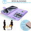[Leather Wallet Case] Genuine Leather [RFID Blocking] Magnetic Flip Case with Card & Slots and Stand For iPhone 15 Pro