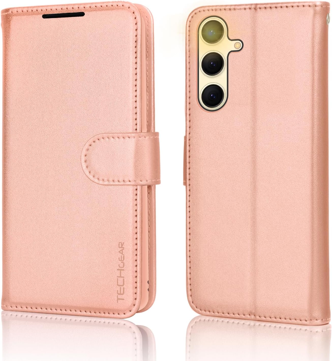 [Wallet Case] Protective Cover with Cash & Card Holder, Stand and Wrist Strap For Samsung Galaxy S24 Plus