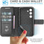 [Leather Wallet Case] Genuine Leather [RFID Blocking] Magnetic Flip Case with Card & Slots and Stand For Samsung Galaxy S24 5G
