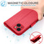 [Leather Wallet Case] Genuine Leather [RFID Blocking] Magnetic Flip Case with Card & Slots and Stand For iPhone 15 6.1"