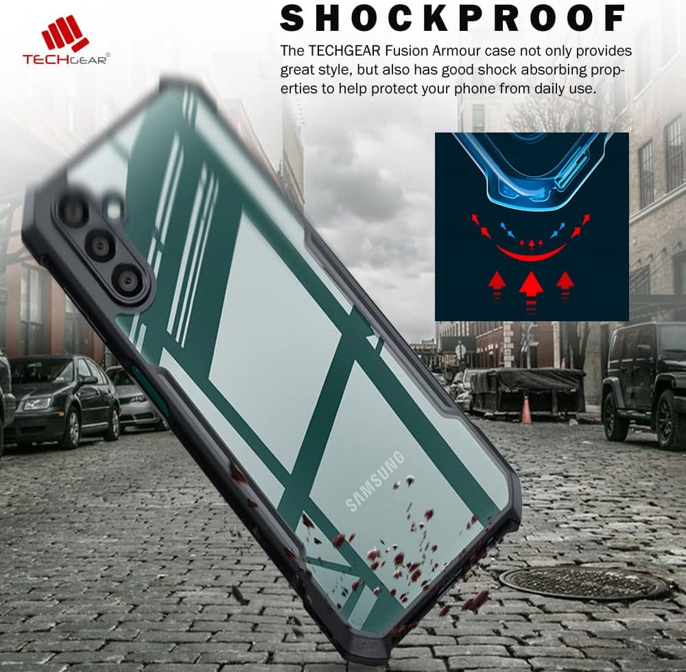 [Fusion Armour Case] Premium Hybrid Tough Heavy Duty, Clear Back, Bumper Case for Samsung Galaxy A15 5g