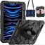 [SUPE Case] Tough Shockproof Fun Case with 360 Rotating Stand, Hand & Shoulder Strap for Apple iPad Air 10.9" 4th / 5th Gen & iPad Pro 11" 2022/2021
