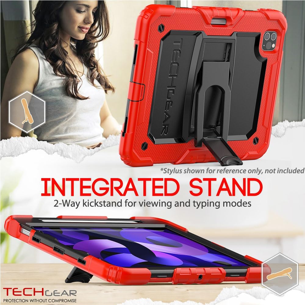 [ArmourSHIELD] Full Body Tough Rugged Case with Folding Stand & Protector For Apple iPad Air 10.9" 4th/5th Gen (2022/20) & iPad Pro 11" 4th/3rd Gen
