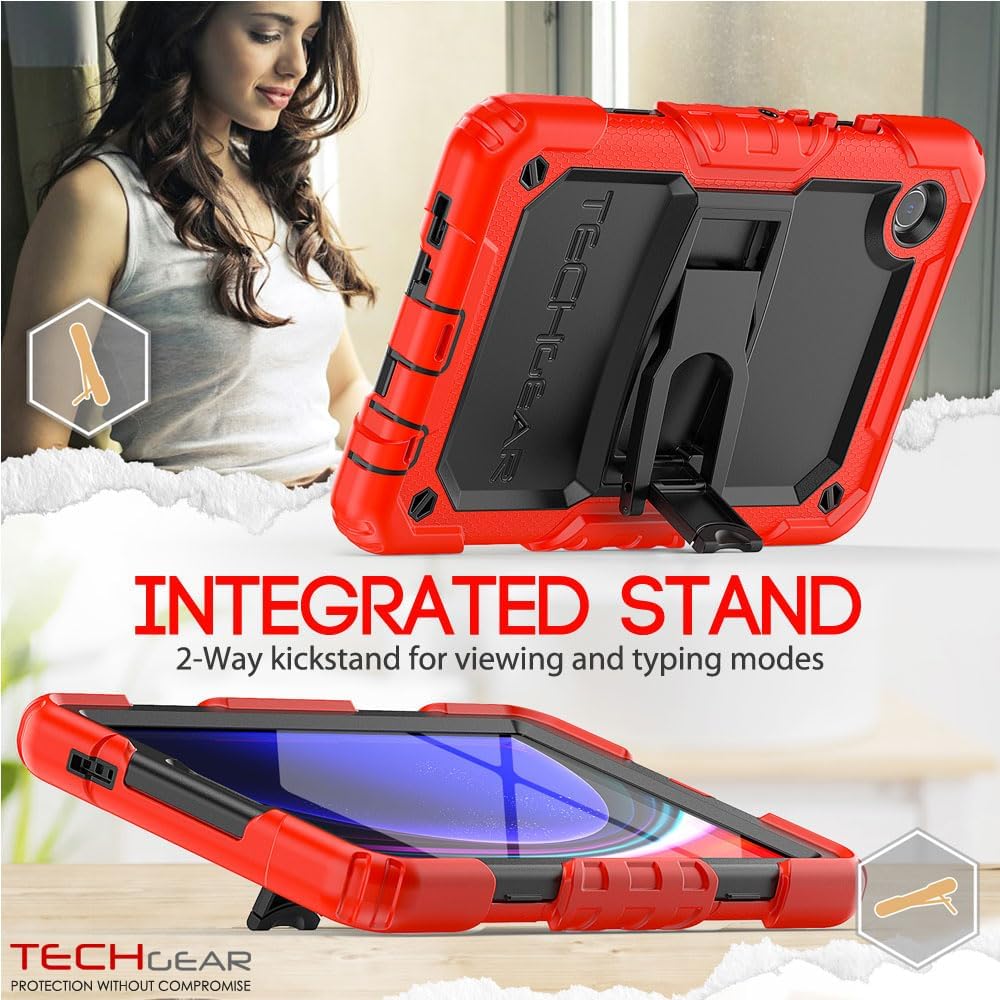 [ArmourSHIELD Case] Full Body Tough Rugged Case with Folding Stand & Screen Protector For Samsung Galaxy Tab A9 8.7" (SM-X110 / SM-X115)