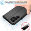 [Leather Wallet Case] Genuine Leather [RFID Blocking] Magnetic Flip Case with Card & Slots and Stand For Samsung Galaxy S24 Ultra