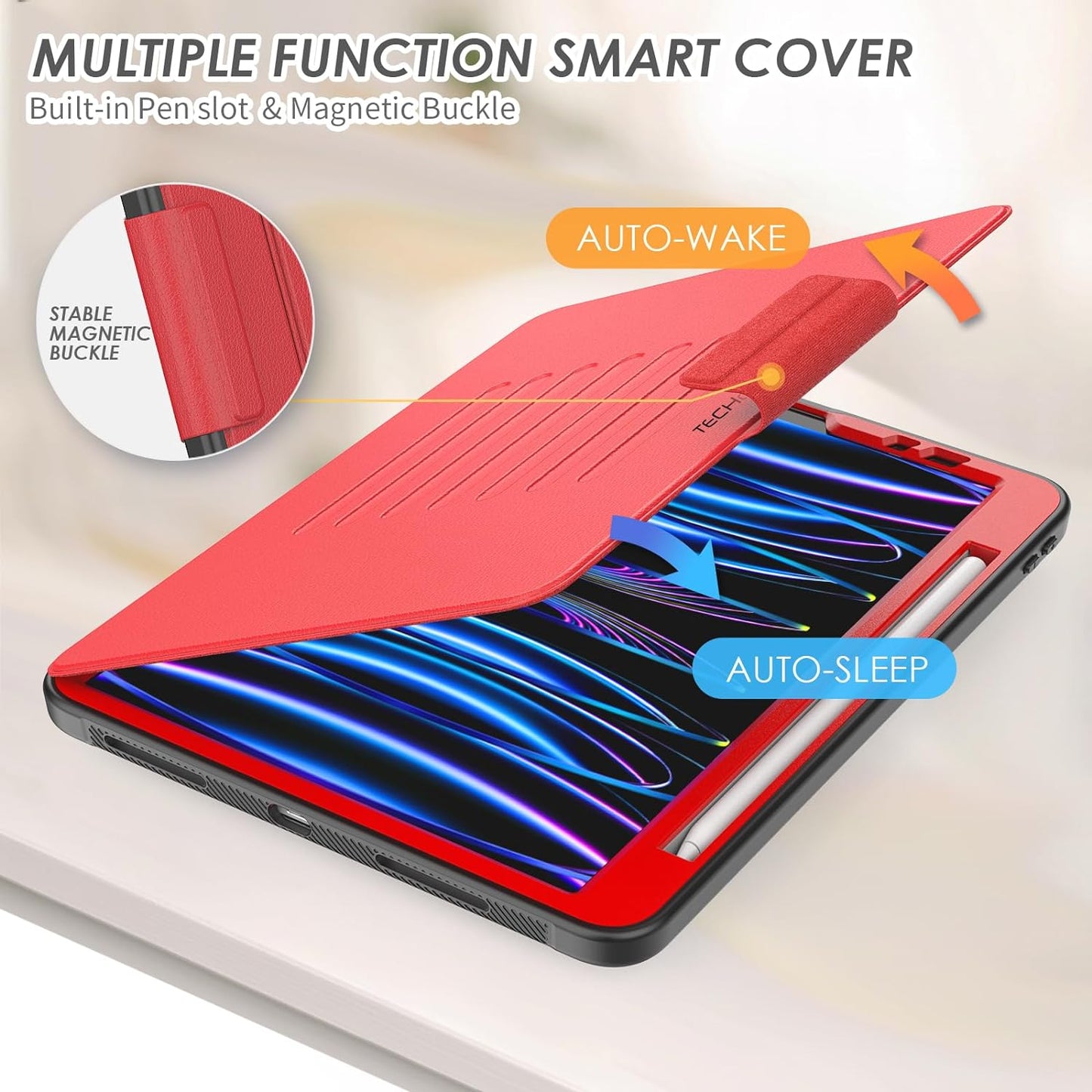 [Enduro Case] Tough Strong Magnetic & Flip Case [Auto Sleep/Wake] Cover with Multi-Angle Stand & Card Slot For Apple iPad Air 10.9", iPad Pro 11"