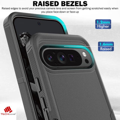 [Tough Armoured] Rugged, Sturdy [Heavy Duty Protection] [Non-Slip] 2-Layer Impact Phone Case for Google 9 Pro XL