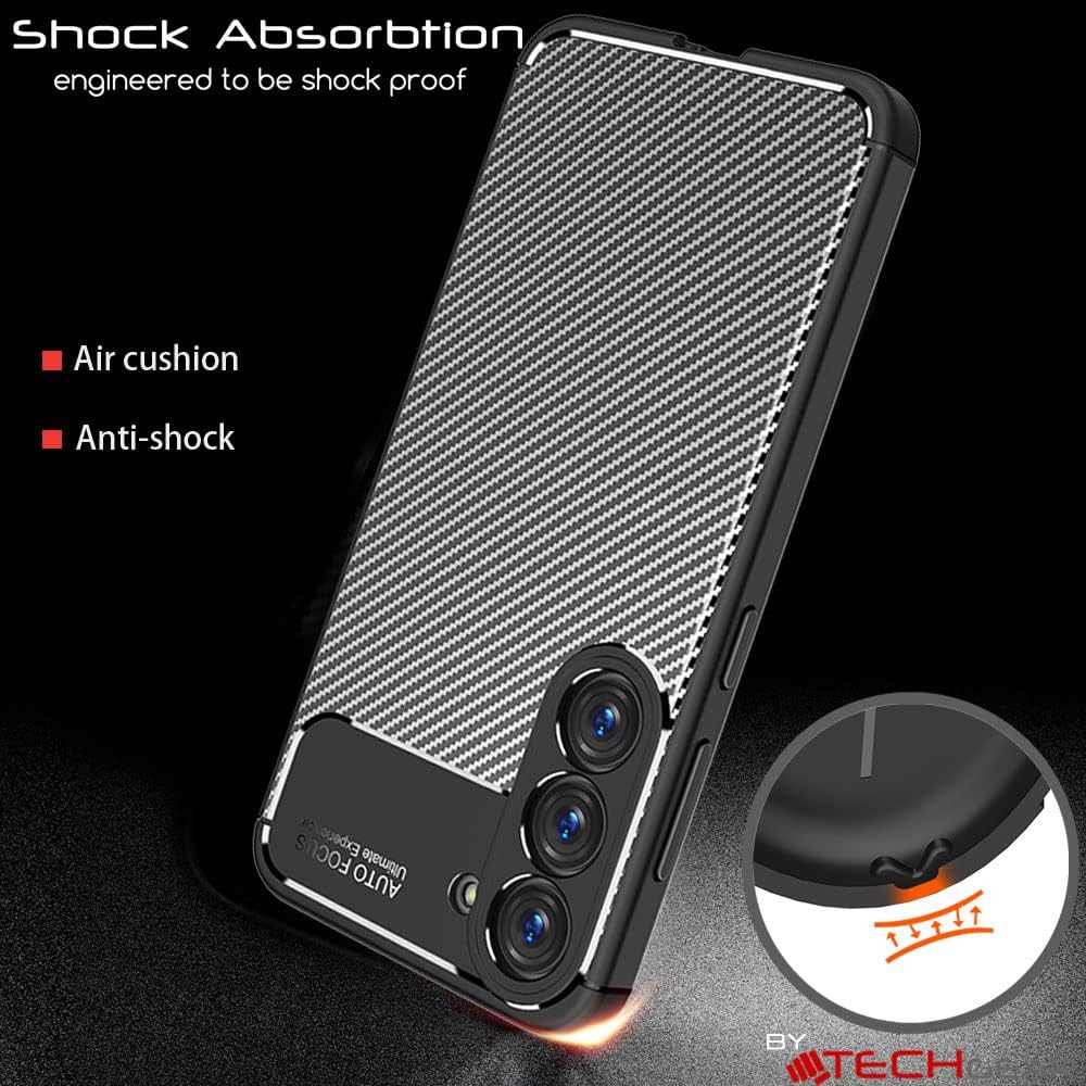 [CarbonFlex Case] Flexible, Shockproof, Ultra Slim, Soft TPU Protective Shell Cover with Carbon Fibre Detailing for Samsung Galaxy S24