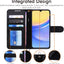 [Leather Wallet Case] Protective Cover with Cash & Card Holder, Stand and Wrist Strap For Samsung Galaxy A15 5g
