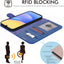 [Leather Wallet Case] Protective Cover with Cash & Card Holder, Stand and Wrist Strap For Samsung Galaxy A15 5g