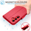 [Leather Wallet Case] Genuine Leather [RFID Blocking] Magnetic Flip Case with Card & Slots and Stand For Samsung Galaxy S24 5G