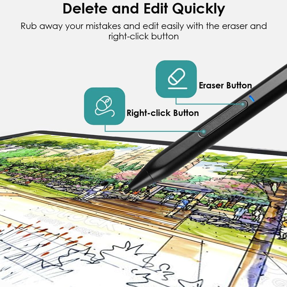 Stylus Pen for Microsoft Surface 2-in-1 [Magnetic] [Rechargeable] Pressure Sensitivity & Palm Rejection