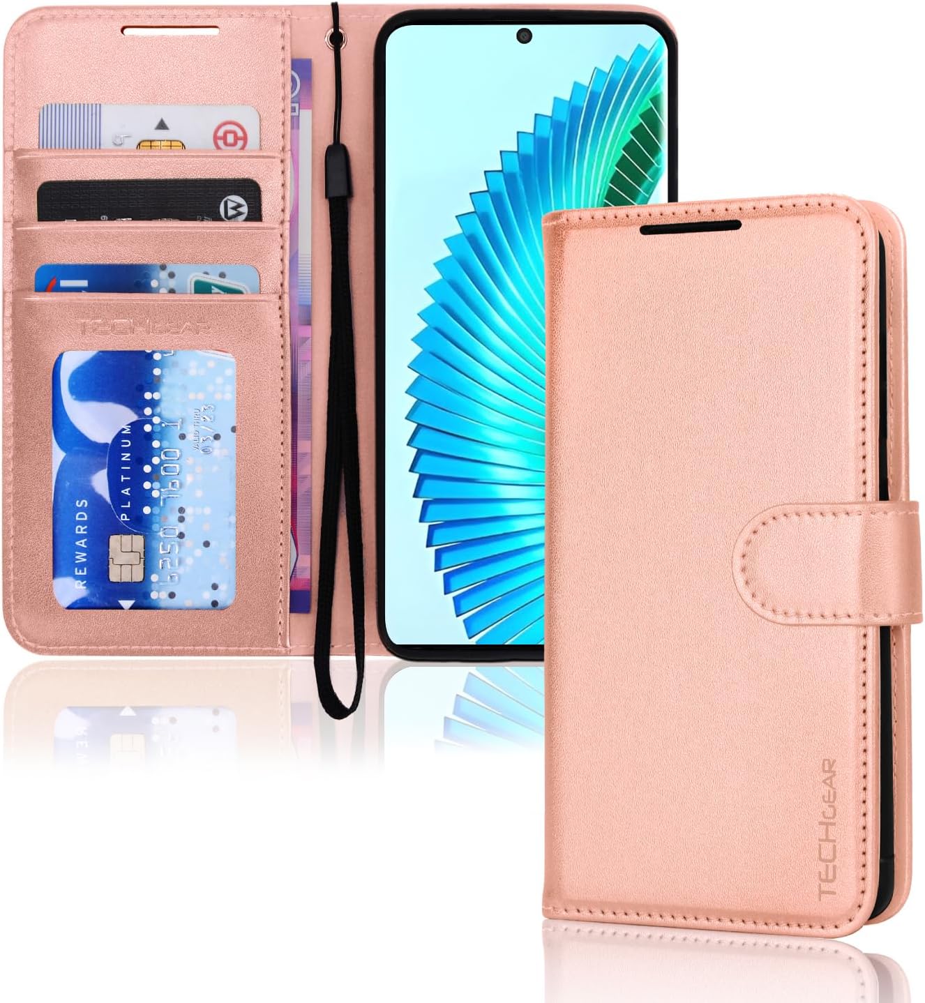 [Wallet Case] Protective Cover with Cash & Card Holder, Stand and Wrist Strap [RFID BLOCKING] For Honor Magic 6 Lite 5G