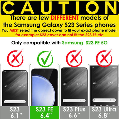 [Fusion Armour Case] Premium Hybrid Tough Heavy Duty, Clear Back, Bumper Case for Samsung Galaxy S23 FE 5G