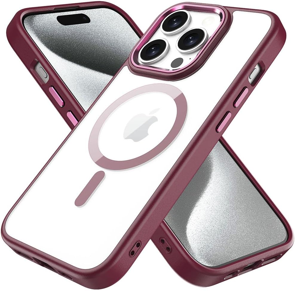iPhone 15 Pro Max Tough MagSafe Case [Magnetic Fusion] Premium Tough Rugged Protective Case Slim Heavy Duty Protection with Clear Back