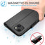 [Leather Wallet Case] Genuine Leather [RFID Blocking] Magnetic Flip Case with Card & Slots and Stand For iPhone 15 6.1"