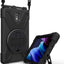 TECHGEAR X-Case fits Samsung Galaxy Tab Active 5 8.0" (SM-X306) Tough Rugged HEAVY DUTY Armour Shockproof Impact Case with 360 Rotating Stand, Hand Strap and Shoulder Strap Case - Black