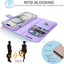 [Leather Wallet Case] Genuine Leather [RFID Blocking] Magnetic Flip Case with Card & Slots and Stand For iPhone 15 6.1"