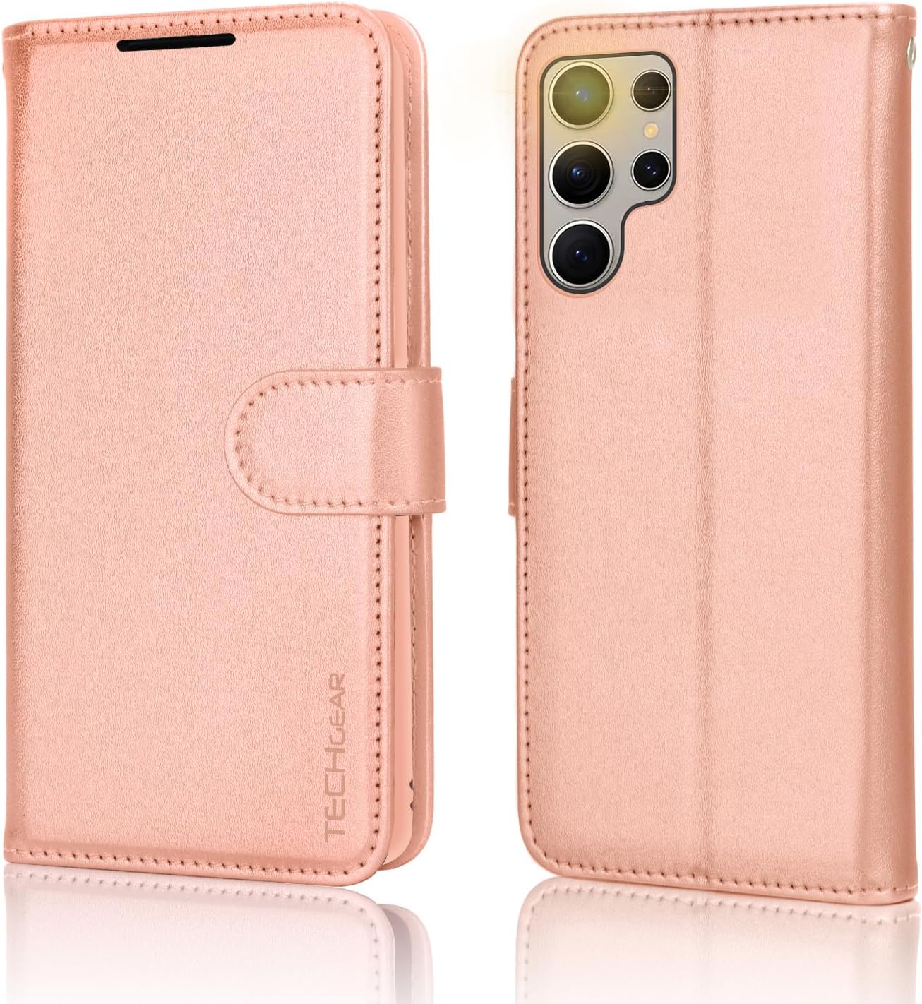 [Wallet Case] Protective Cover with Cash & Card Holder, Stand and Wrist Strap For Samsung Galaxy S24 Ultra