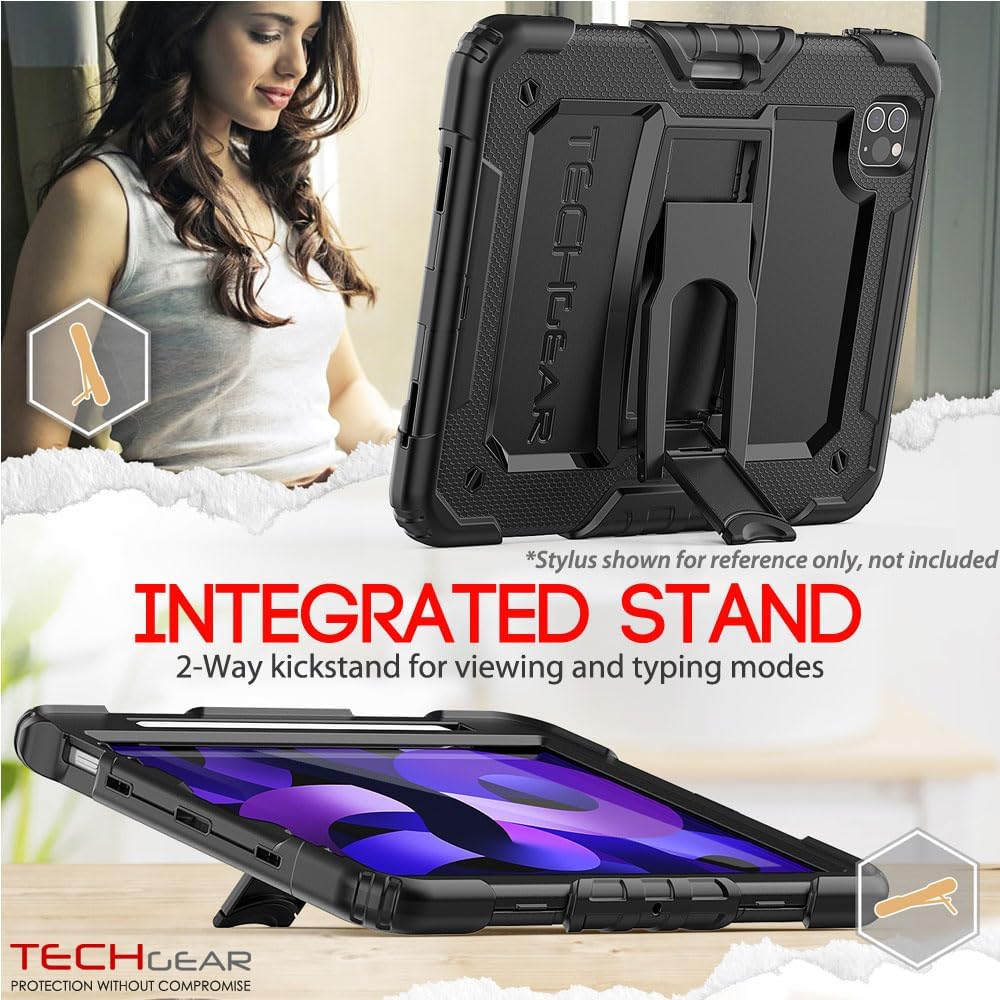 [ArmourSHIELD] Full Body Tough Rugged Case with Folding Stand & Protector For Apple iPad Air 10.9" 4th/5th Gen (2022/20) & iPad Pro 11" 4th/3rd Gen