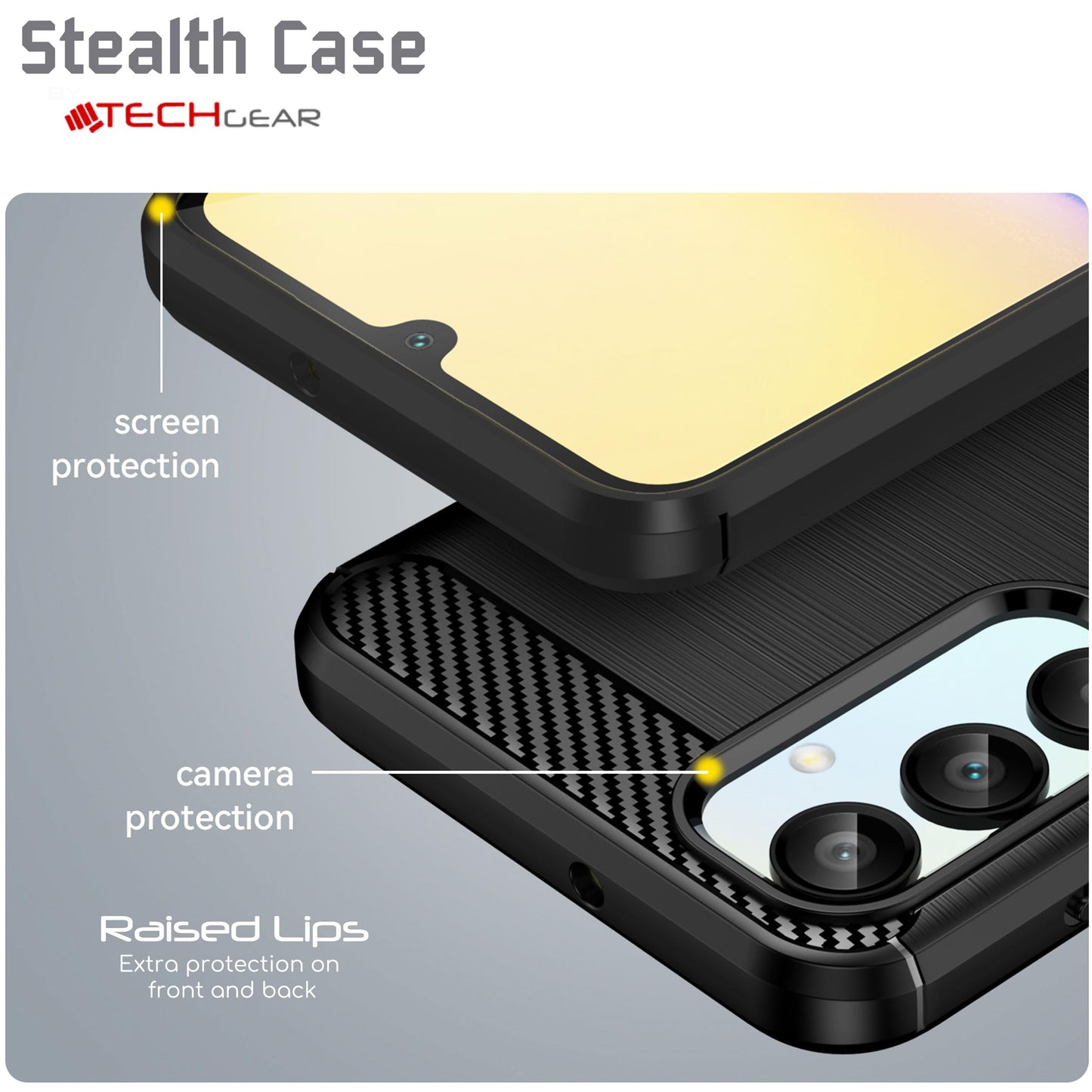 [Stealth Case] Samsung Galaxy A16 5G / A16 4G Soft Protective Slim Cover with Carbon Fibre Detailing