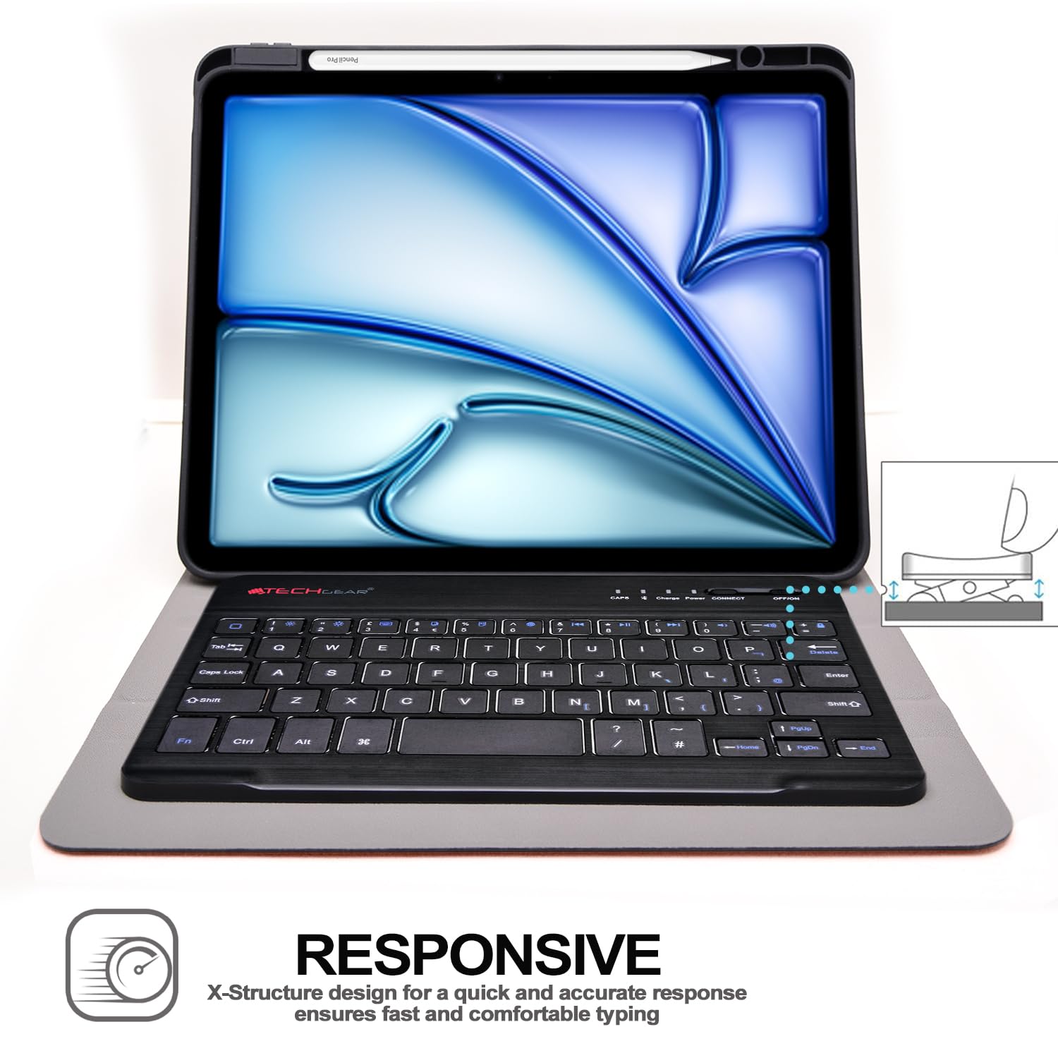 Custodia Con Tastiera Bluetooth Per IPad Air 13 (M3/M2) E IPad Pro 12,9 (3a-6a Gen) | Design Flottante Magnetico, Trackpad E Retroilluminazione Regolabile