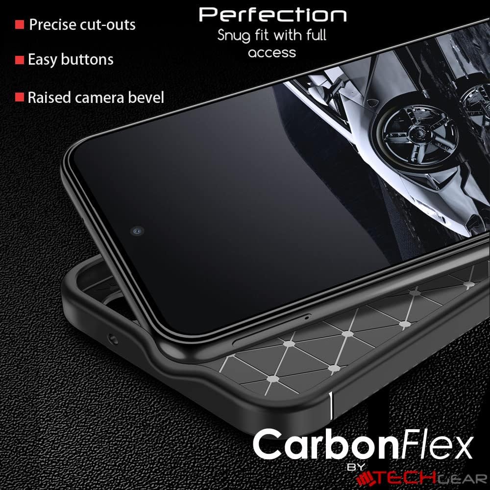[CarbonFlex Case] Flexible, Shockproof, Ultra Slim, Soft TPU Protective Shell Cover with Carbon Fibre Detailing for Samsung Galaxy S24 Plus