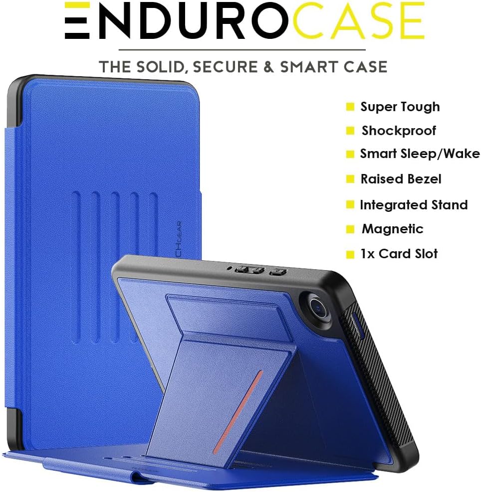 [Enduro Case] Tough Strong Magnetic & Flip Case [Auto Sleep/Wake] Cover with Multi-Angle Stand & Card Slot For Samsung Tab A9 8.7" (SM-X110 / X115)