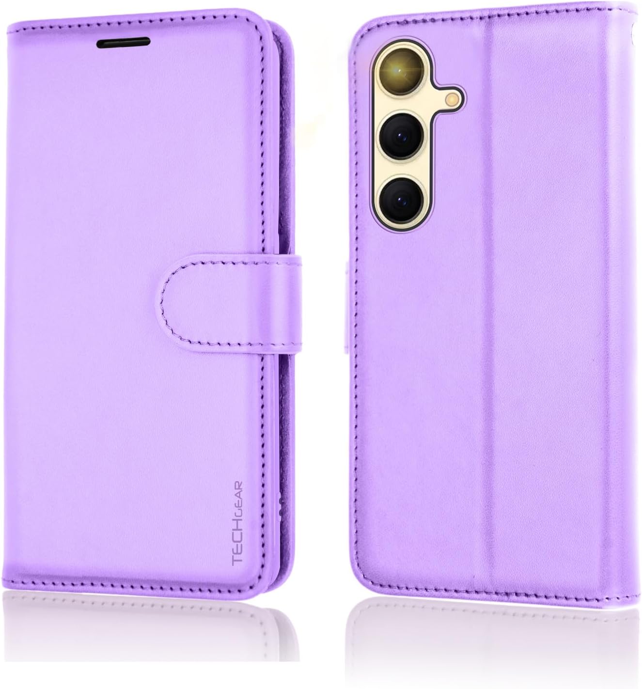 [Wallet Case] Protective Cover with Cash & Card Holder, Stand and Wrist Strap For Samsung Galaxy S24 Plus
