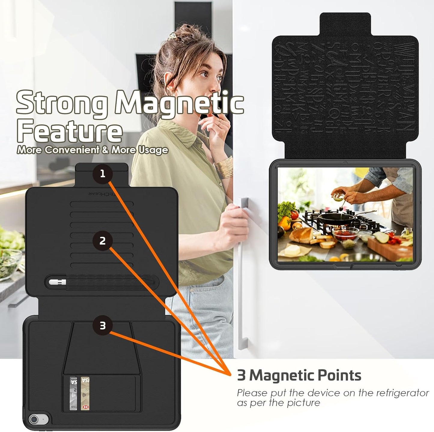 [Enduro Case] Tough Strong Magnetic & Flip Case [Auto Sleep/Wake] Cover with Multi-Angle Stand & Card Slot For Apple iPad 11th & 10th Generation, iPad 2025 / 2022