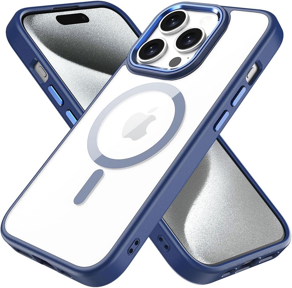 iPhone 15 Pro Max Tough MagSafe Case [Magnetic Fusion] Premium Tough Rugged Protective Case Slim Heavy Duty Protection with Clear Back