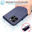 [Leather Wallet Case] Genuine Leather [RFID Blocking] Magnetic Flip Case with Card & Slots and Stand For iPhone 15 Pro