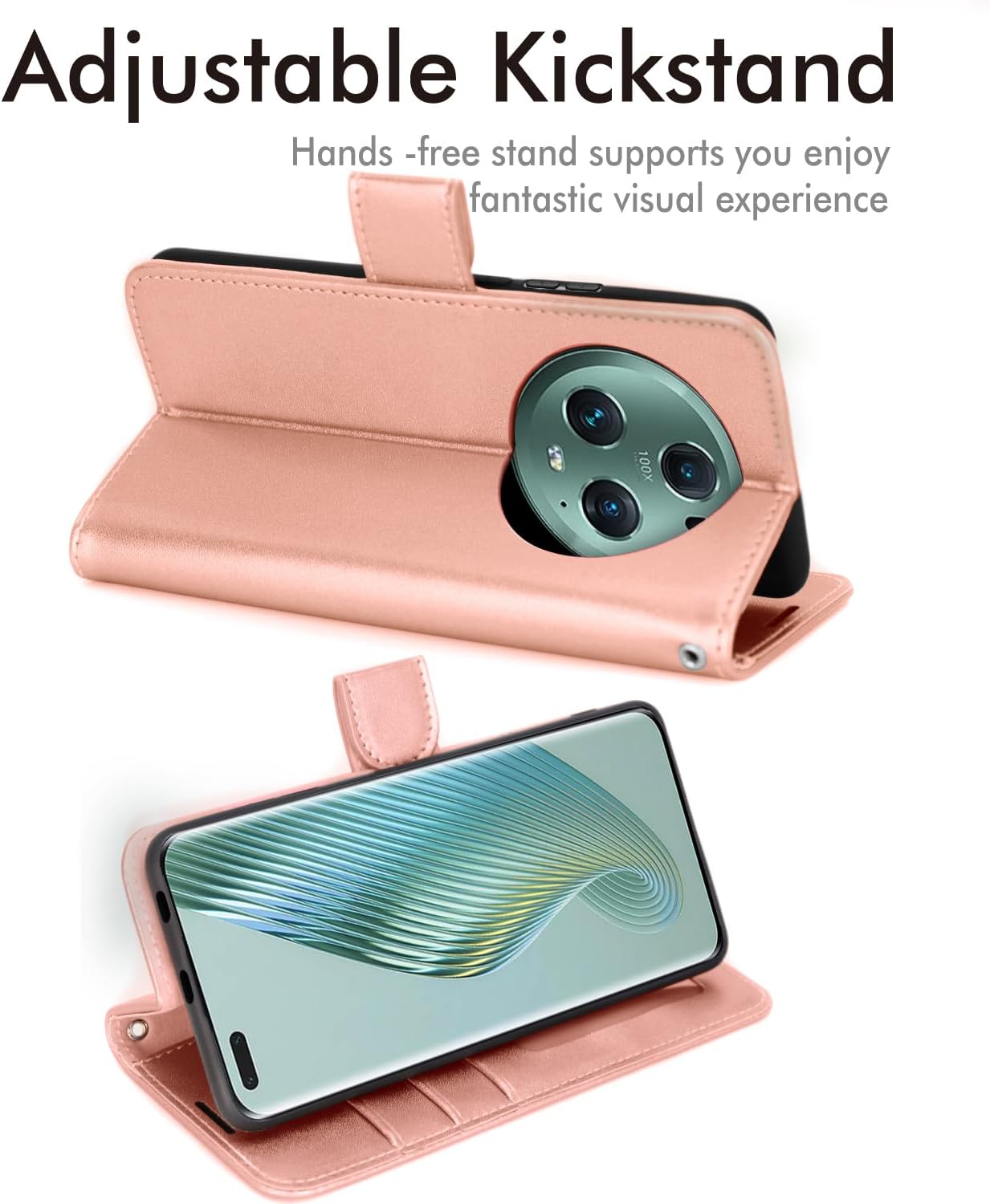 [Wallet Case] Protective Cover with Cash & Card Holder, Stand and Wrist Strap For Honor Magic 5 Pro 5G