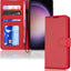 [Leather Wallet Case] Protective Cover with Cash & Card Holder, Stand and Wrist Strap For Samsung Galaxy S24 5G